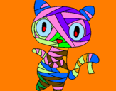Coloring page Doodle the cat mummy painted byzz