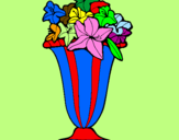 Coloring page Vase of flowers painted byanna clara