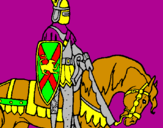 Coloring page Knight on horseback painted byengish isle