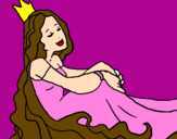Coloring page Relaxed princess painted byEmina