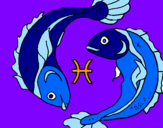 Coloring page Pisces painted byJelena