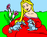 Coloring page Princess of the forest painted byyen2x
