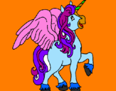 Coloring page Unicorn with wings painted byAlysha