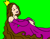 Coloring page Relaxed princess painted byEmina