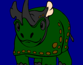 Coloring page Rhinoceros painted byleo mars