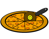 Coloring page Pizza painted byfaith