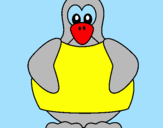 Coloring page Penguin painted bypappaiperlamama
