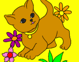 Coloring page Kitten painted byEmina