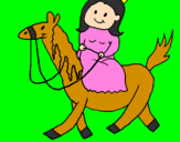Coloring page Princess on horseback painted byPersikla