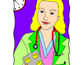 Coloring page Doctor smiling painted bycRs