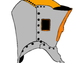 Coloring page Knight's helmet painted byengish isle