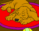 Coloring page Sleeping dog painted byyen2x
