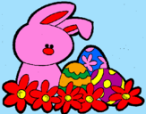 Coloring page Easter Bunny painted bylalachika