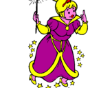 Coloring page Fairy godmother painted bymathusha