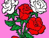 Coloring page Bunch of roses painted byMilica
