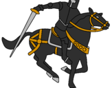 Coloring page Knight on horseback IV painted byCapnSaltFlat