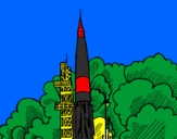 Coloring page Rocket launch painted byrex
