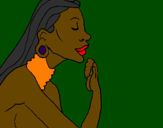 Coloring page Woman protecting her skin painted bylianna