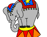 Coloring page Performing elephant painted byjenna