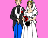 Coloring page The bride and groom III painted bynrw