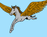 Coloring page Pegasus in flight painted byEmina