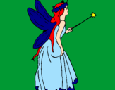 Coloring page Fairy with long hair painted byJenn