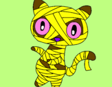 Coloring page Doodle the cat mummy painted byCHRISTINA
