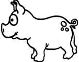 Coloring page Pig painted byyuri