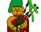 Coloring page Bear bagpiper  painted bykelan