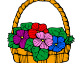 Coloring page Basket of flowers 6 painted byDusha