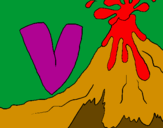 Coloring page Volcano  painted bynrw