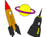 Coloring page Rocket painted byrex