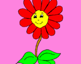 Coloring page Happy flower painted bymathusha