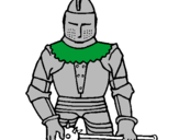Coloring page Knight with mace painted bykelan