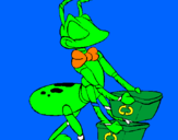 Coloring page Ant recycling painted bynrw