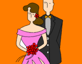 Coloring page The bride and groom II painted bybeth