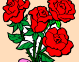 Coloring page Bunch of roses painted byxcvxcvvc
