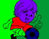 Coloring page Boy playing football painted byEleanor