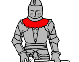 Coloring page Knight with mace painted bykelan