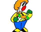Coloring page Clown and balloon doll painted byJorge21