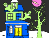 Coloring page Ghost house painted byluciano