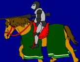 Coloring page Fighting horseman painted byJenn