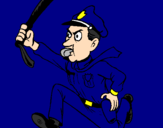 Coloring page Police officer running painted by luiz para edsom 