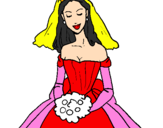 Coloring page Bride painted bydame