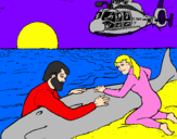 Coloring page Whale rescue painted bycaue