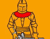 Coloring page Knight with mace painted byFergus