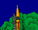 Coloring page Rocket launch painted byalbert