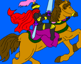 Coloring page Knight on horseback painted byANQI