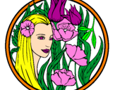 Coloring page Princess of the forest 3 painted byla bella