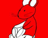 Coloring page Seated rat painted byanonymous